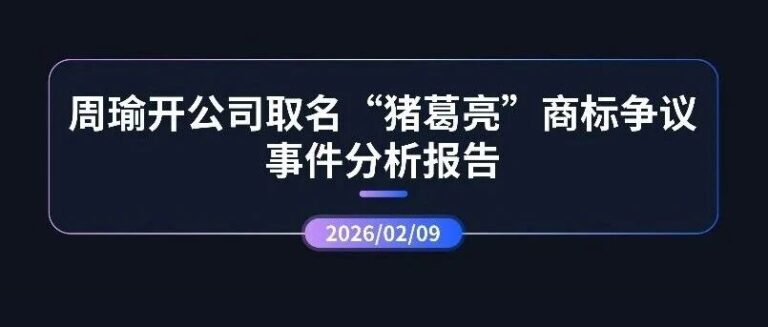 热点分析 | 周瑜开公司取名“猪葛亮”商标争议事件分析报告