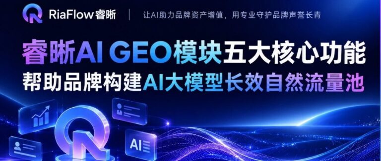 睿晰AI GEO模块五大核心功能，帮助品牌构建AI大模型长效自然流量池